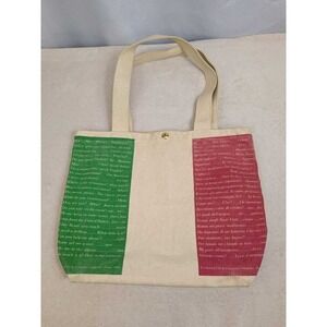 Economy Fire & Casualty Co. Rome Italy Flag Tote Bag Phrases 1987